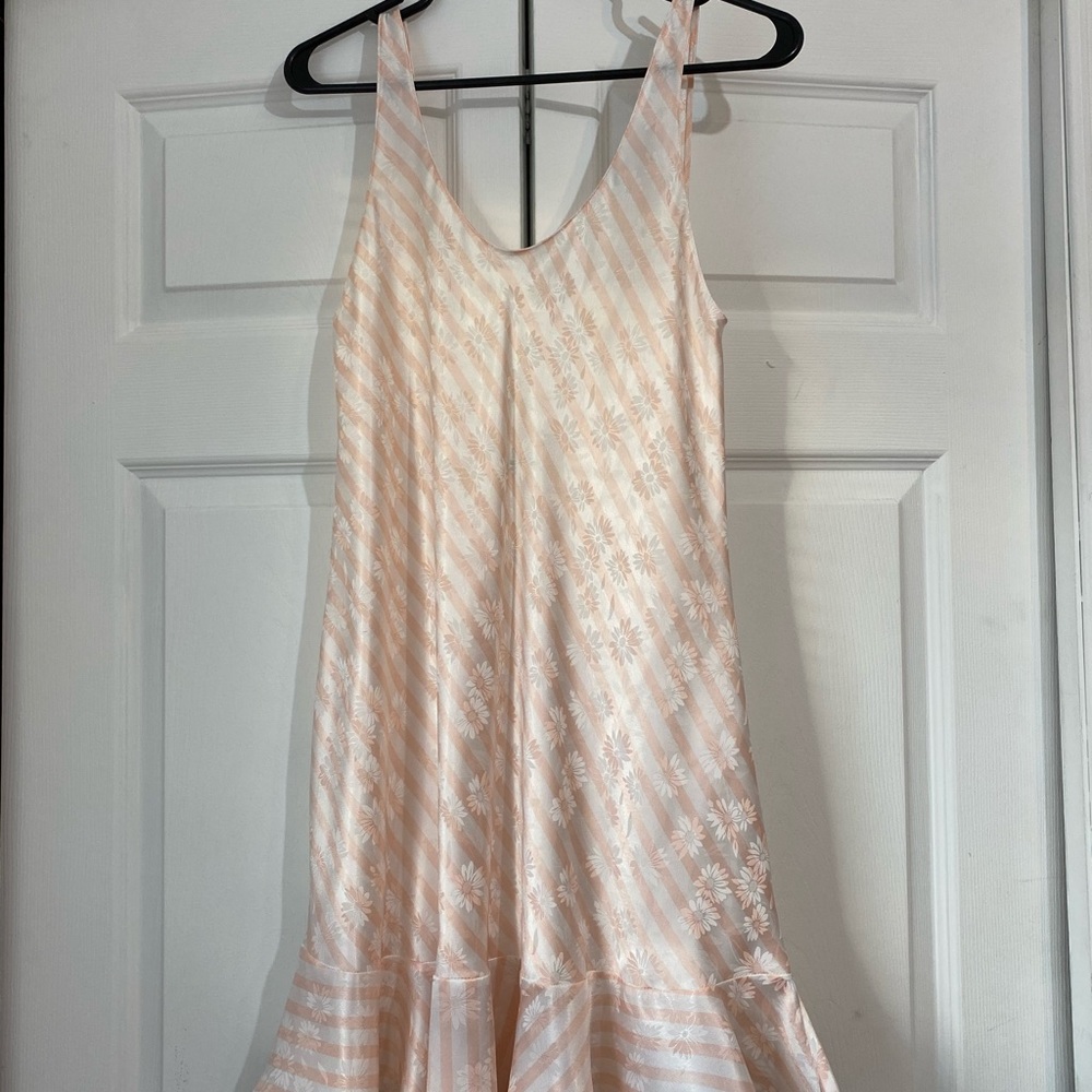 Pink and white slip dress